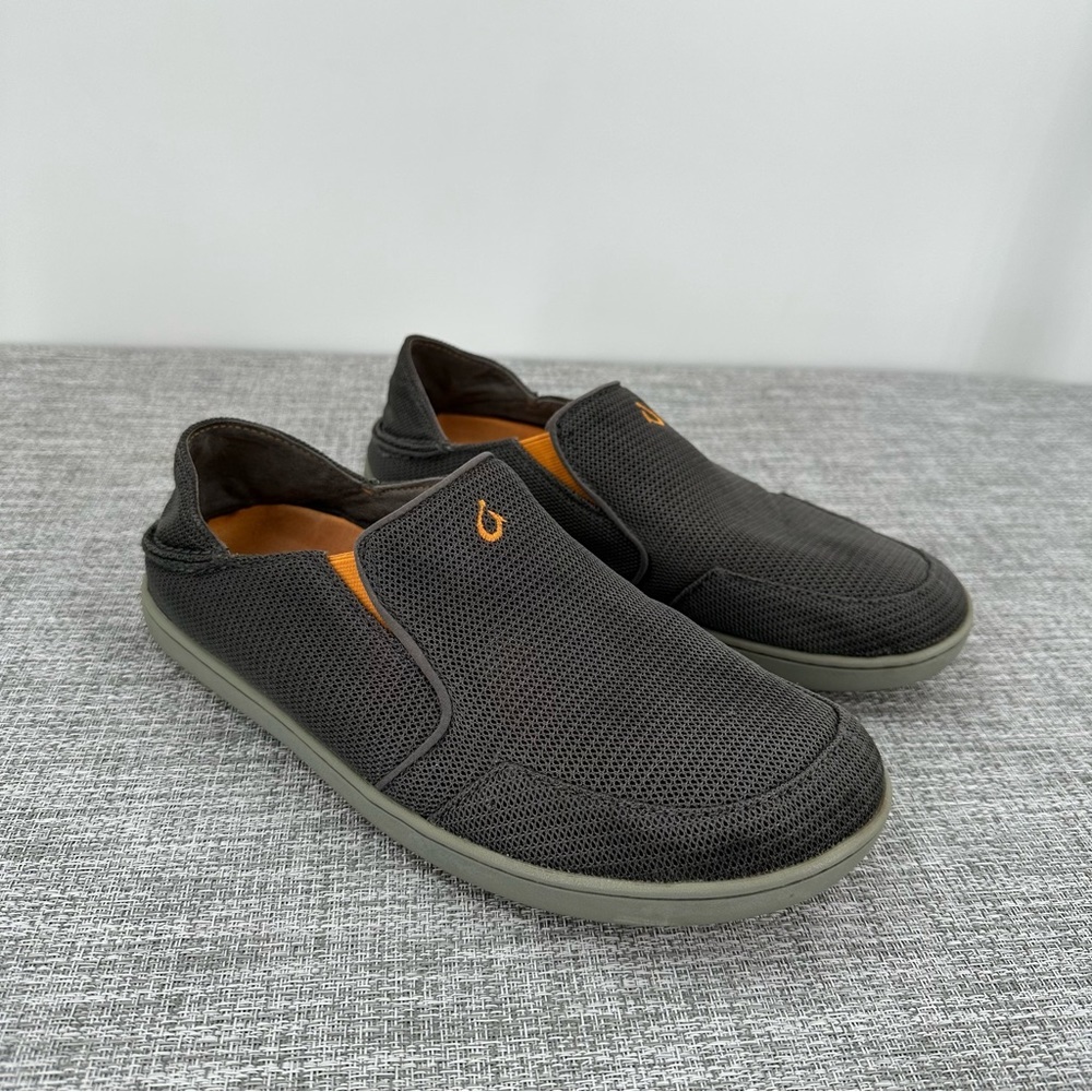 OluKai Nohea Mesh Mens Shoes Casual Slip On Size 8.5 Gray Orange‎ 10188-4242